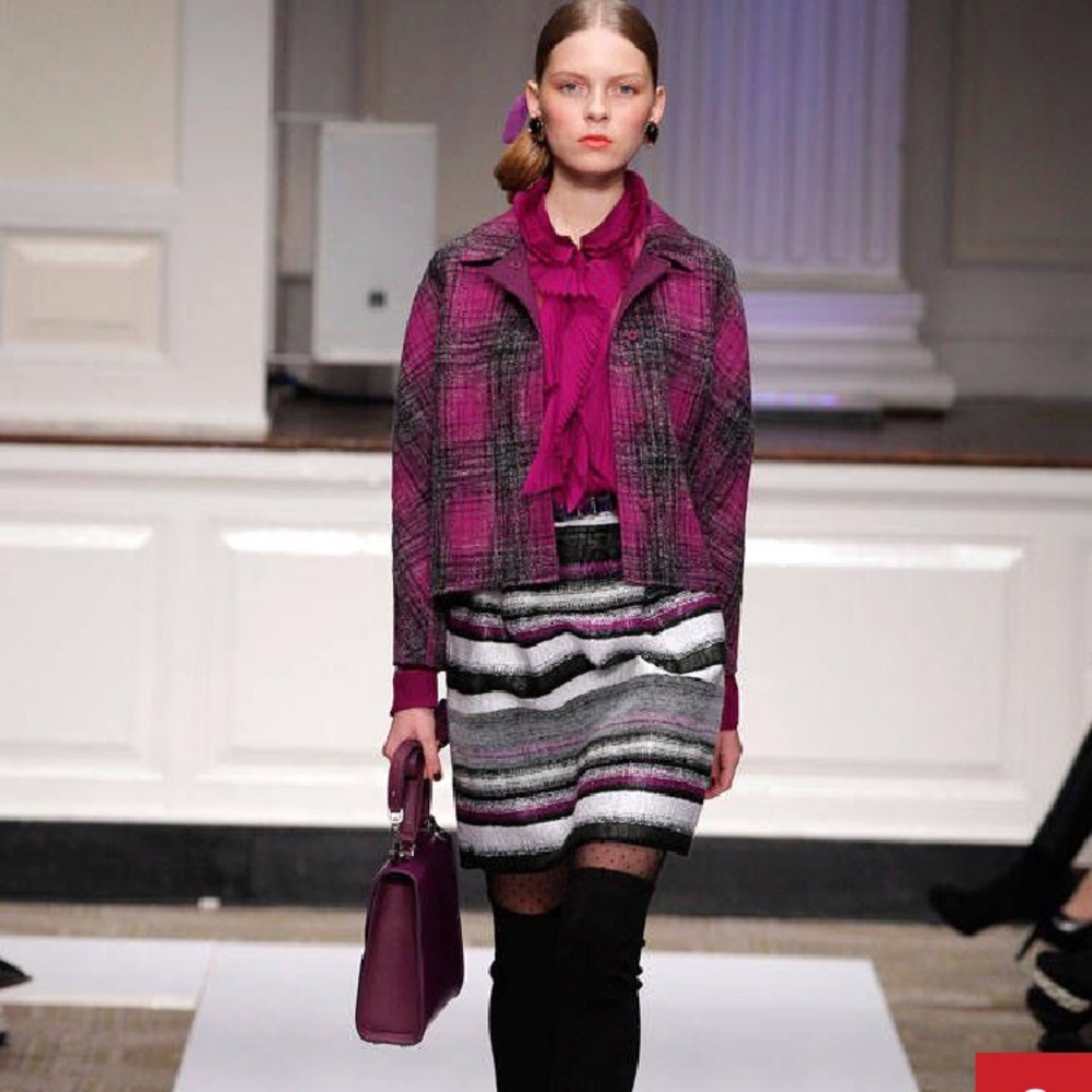 Oscar de la Renta striped A-line skirt